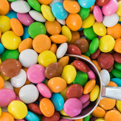 Fototapeta na wymiar Colorful sweet candies close up view. 