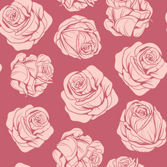 pattern of flowers pink roses