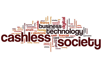 Cashless society word cloud
