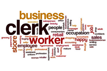 Clerk word cloud
