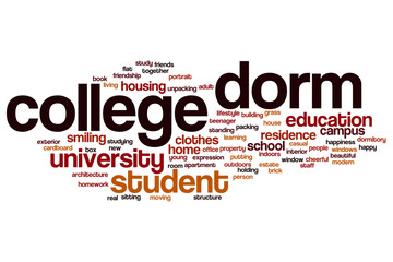 College dorm word cloud