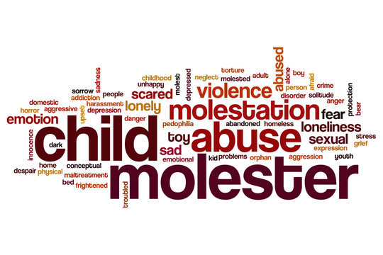Child molester word cloud