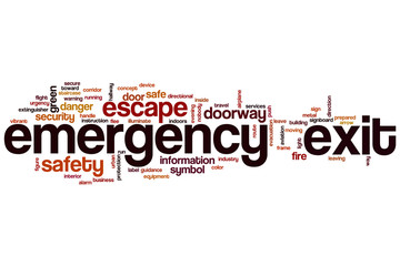 Emergency exit word cloud