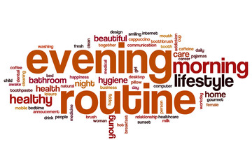 Evening routien word cloud