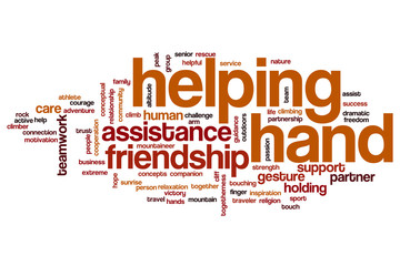 Fototapeta premium Helping hand word cloud