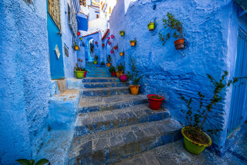 Beautiful blue medina of Chefchaouen city in Morocco, Africa.