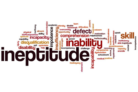 Ineptitude word cloud