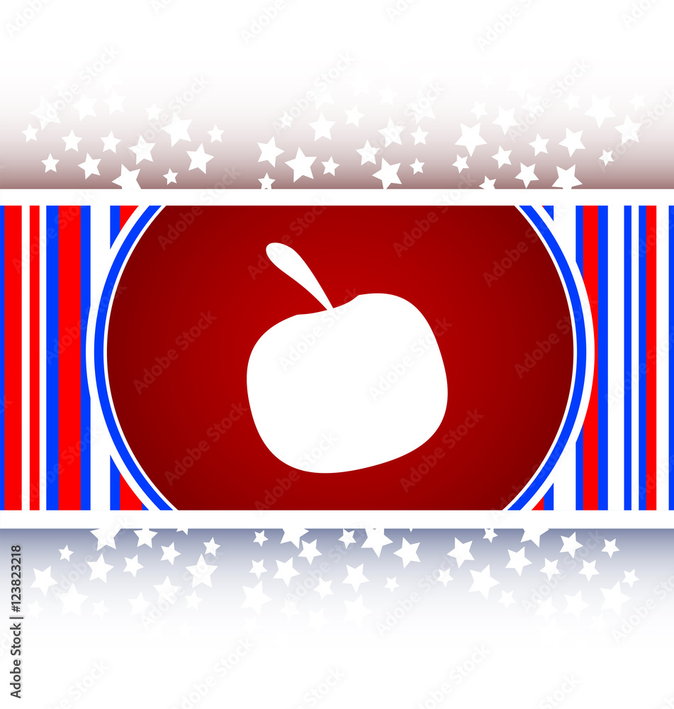 Poster apple icon on round button collection original button