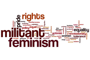 Militant feminism word cloud