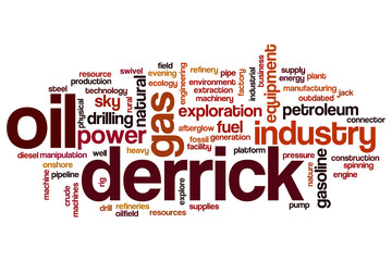 Oil derrick word cloud