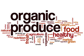 Organic produce word cloud