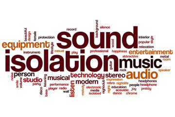 Sound isolation word cloud