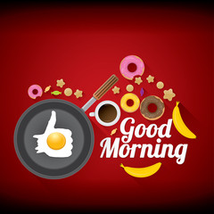 good morning concept. vector food background