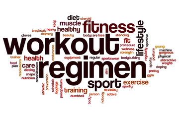 Workout regimen word cloud