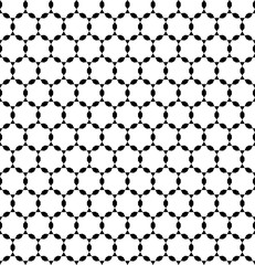 Vector monochrome seamless pattern, repeating geometric tiles, simple ornamental background, black & white. Endless texture. Design for tileable print, wallpaper, fabric, cloth, textile, decoration