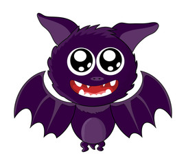 halloween cute smile bat silhouette vector symbol icon design.