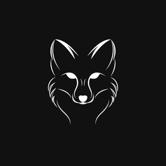 Obraz premium Vector image of a fox design on a black background