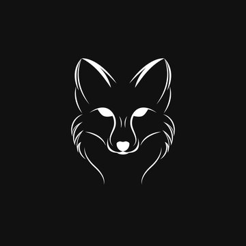 Vector image of a fox design on a black background