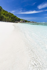 Tropical White Beach, La Digue, Seychelles