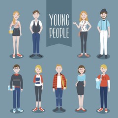 Obraz premium Young people collection 