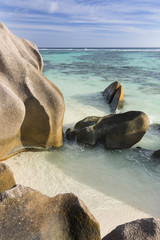 Fototapeta na wymiar Anse Source D'Argent Overview, La Digue, Seychelles