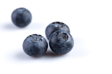 Blueberries on white background