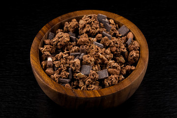 muesli with pieces of chocolate