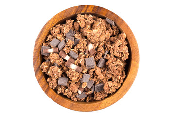 muesli with pieces of chocolate
