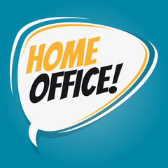 home office retro speech balloon