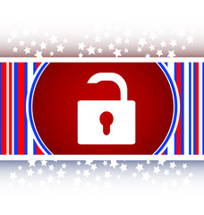 open lock glossy button