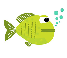 Cute fish with bubbles