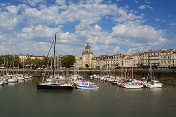 Fototapeta na wymiar Old harbour of La Rochelle, the French city and seaport located on the Bay of Biscay