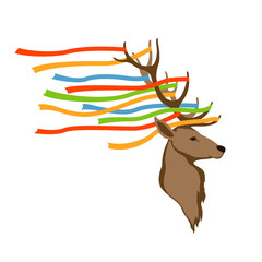 deer head vector illustration  style flat