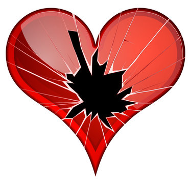 Broken hearts. Dislike, sadness, shattered, rupture break up themes Vector hearts