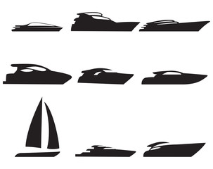 Yacht, boat icons
