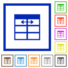 Spreadsheet adjust table column width framed flat icons