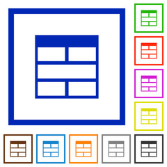 Spreadsheet horizontally merge table cells framed flat icons