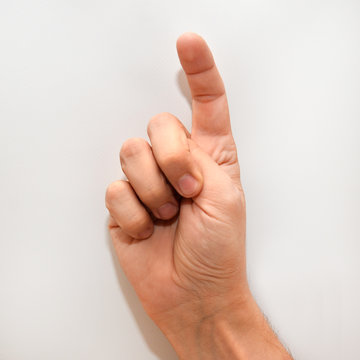 Letter X in American Sign Language (ASL) for deaf people