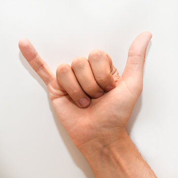 Letter Y in American Sign Language (ASL) for deaf people