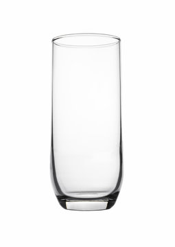 Isolated empty juice soda glass elegant on white