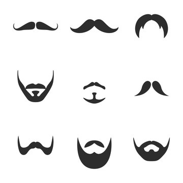 Beard and mustache icons