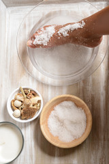 woman Relaxing pedicure and scrub