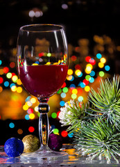 Christmas decorations in dark