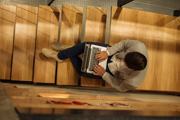 Working on a computer