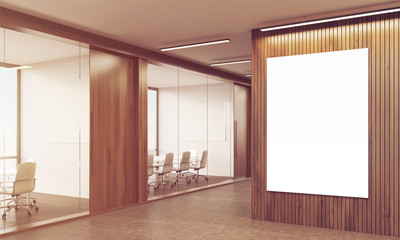 Sunlit coworking interior