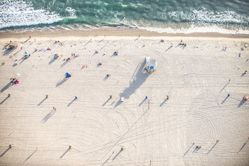 Naklejka premium Santa Monica beach, view from helicopter