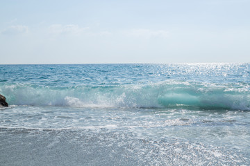 beautiful big wave the mediterranean sea