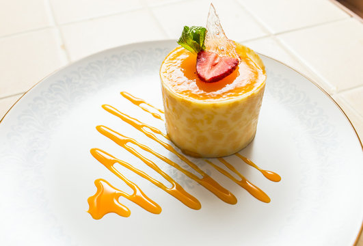 Joconde Imprime Mango and Passion fruit Mousse Cake
