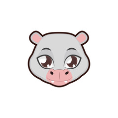 Hippo portrait illustration