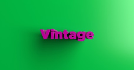 Vintage - 3D rendered colorful headline illustration.  Can be used for an online banner ad or a print postcard.